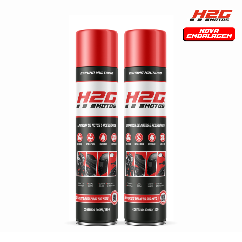 Kit 2 H2G Motos - Higienizador & Limpador de Motos e Acessórios