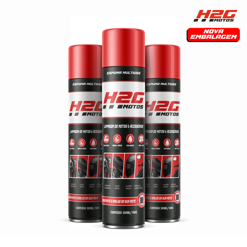 Kit 2 H2G Motos - Higienizador & Limpador de Motos e Acessórios